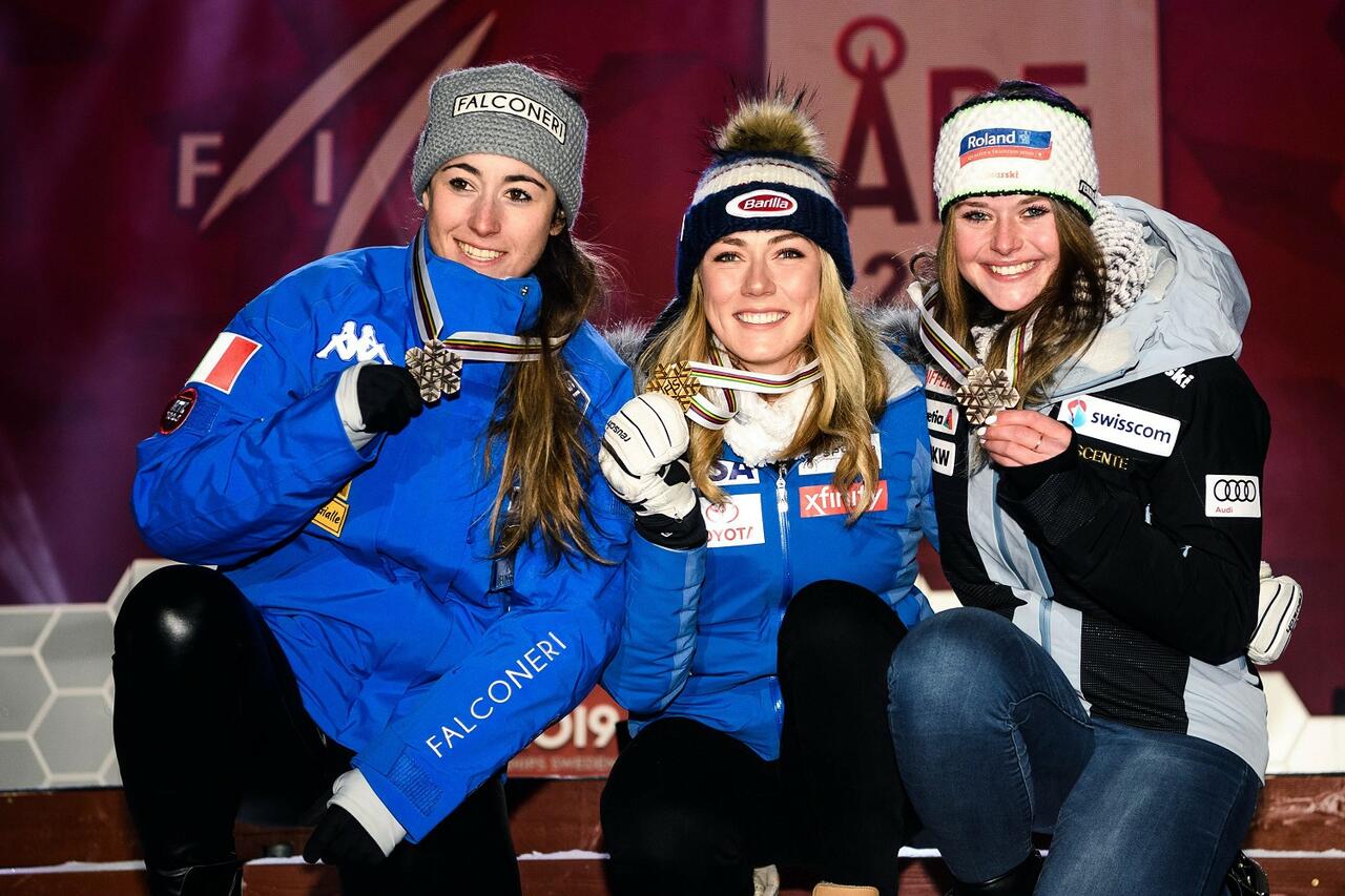 Goggia, Shiffrin, Suter