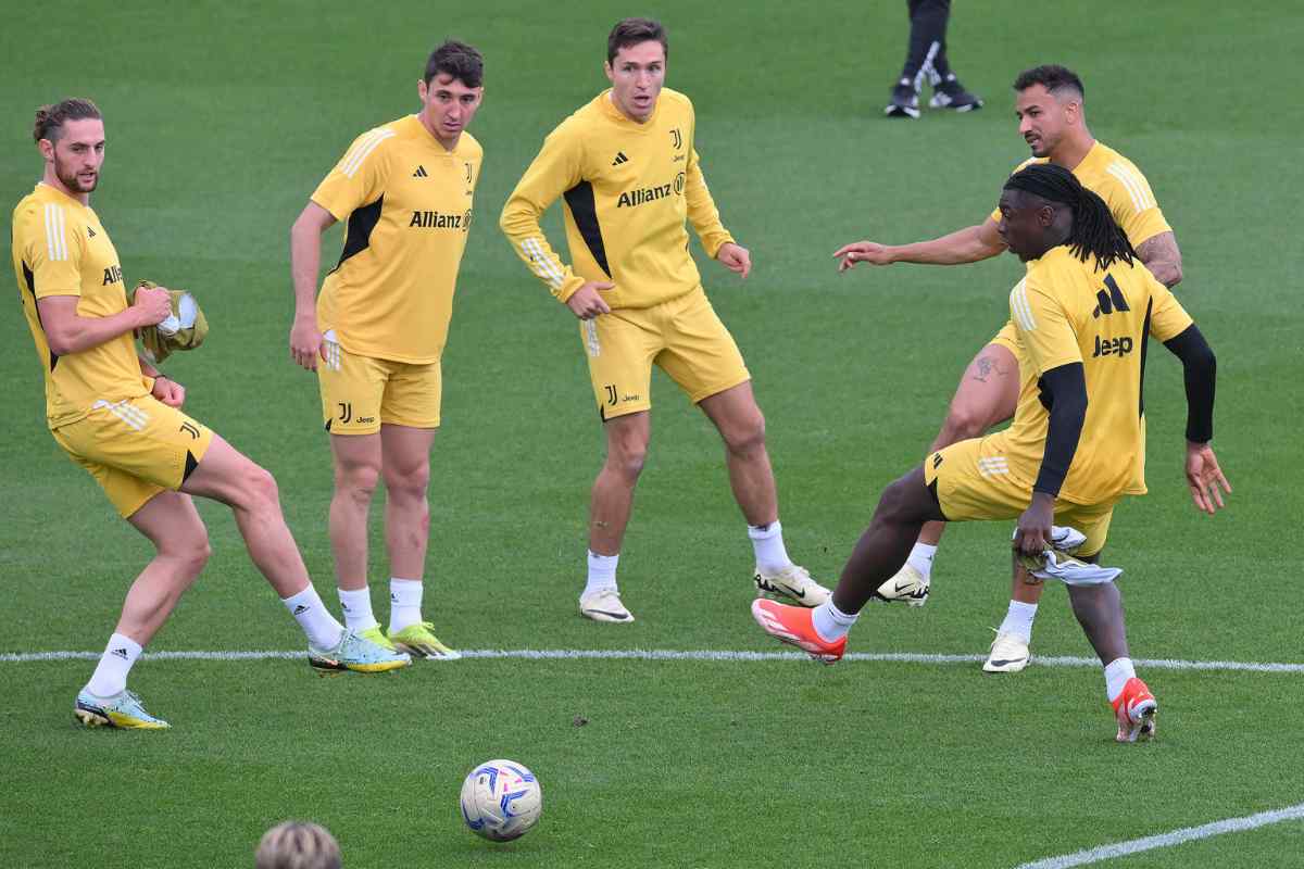 I giocatori della Juve si allenano