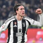 Dusan Vlahovic, l'esultanza dopo il gol